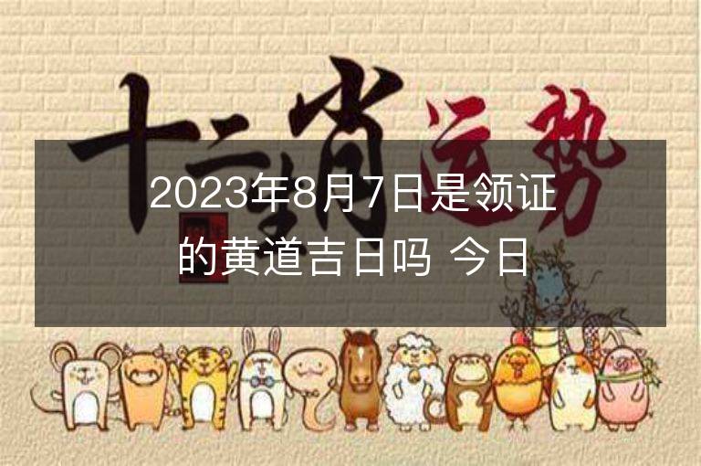 2023年8月7日是領證的黃道吉日嗎 今日適合領證嗎