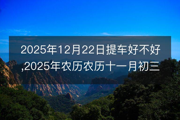 2025年12月22日提車好不好,2025年農(nóng)歷農(nóng)歷十一月初三適合提車吉日嗎