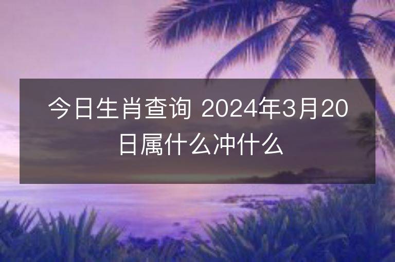 今日生肖查詢 2024年3月20日屬什么沖什么