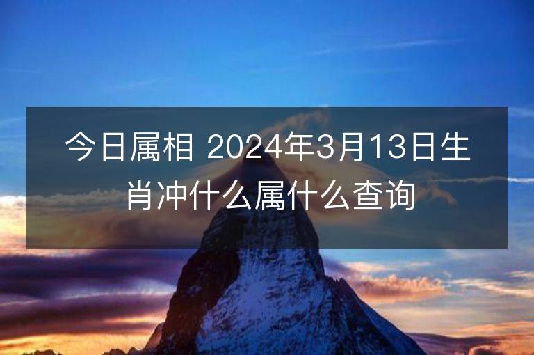 今日屬相 2024年3月13日生肖沖什么屬什么查詢