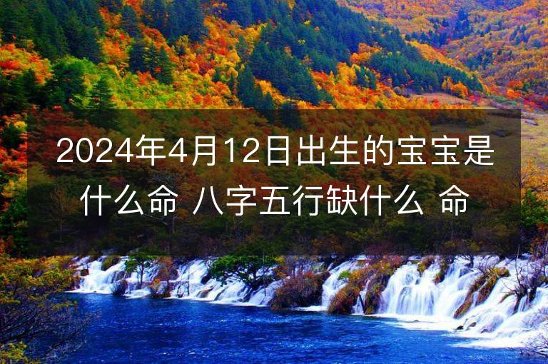 2024年4月12日出生的寶寶是什么命 八字五行缺什么 命好嗎