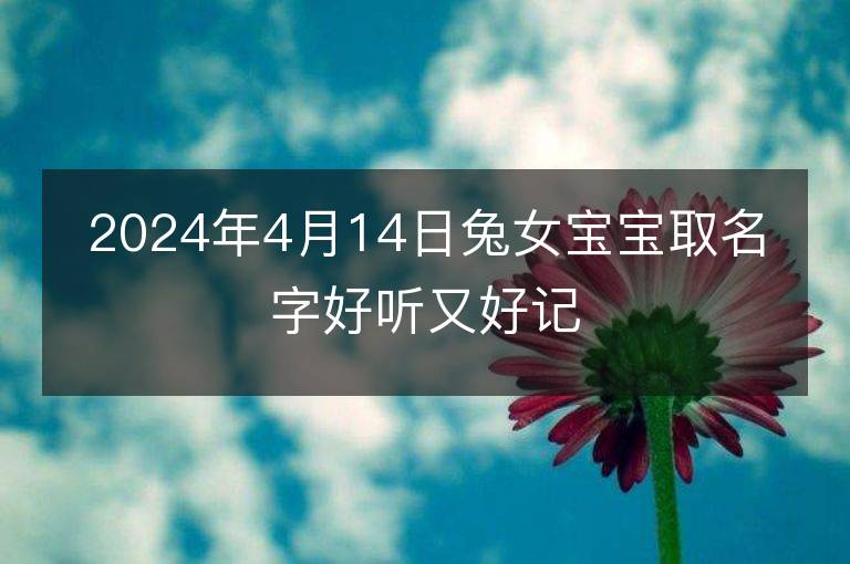 2024年4月14日兔女寶寶取名字好聽又好記