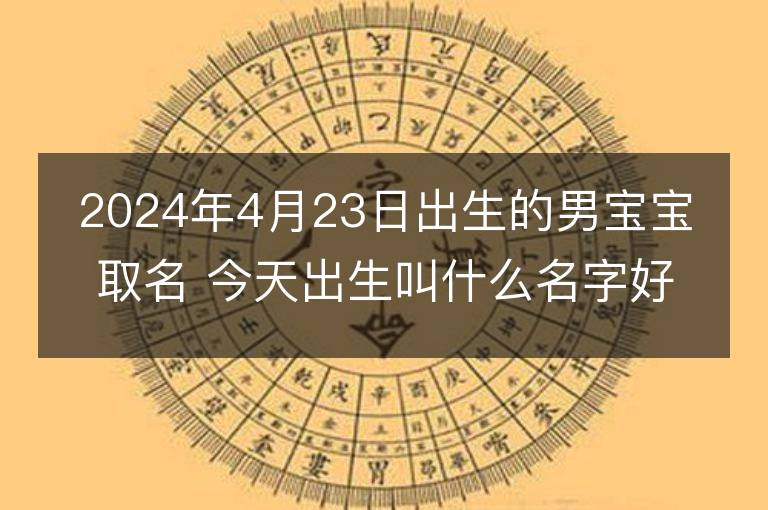 2024年4月23日出生的男寶寶取名 今天出生叫什么名字好