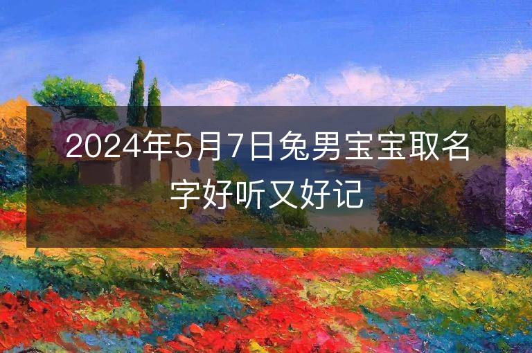 2024年5月7日兔男寶寶取名字好聽又好記