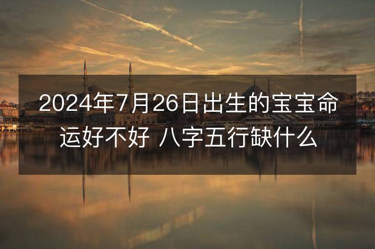 2024年7月26日出生的寶寶命運好不好 八字五行缺什么