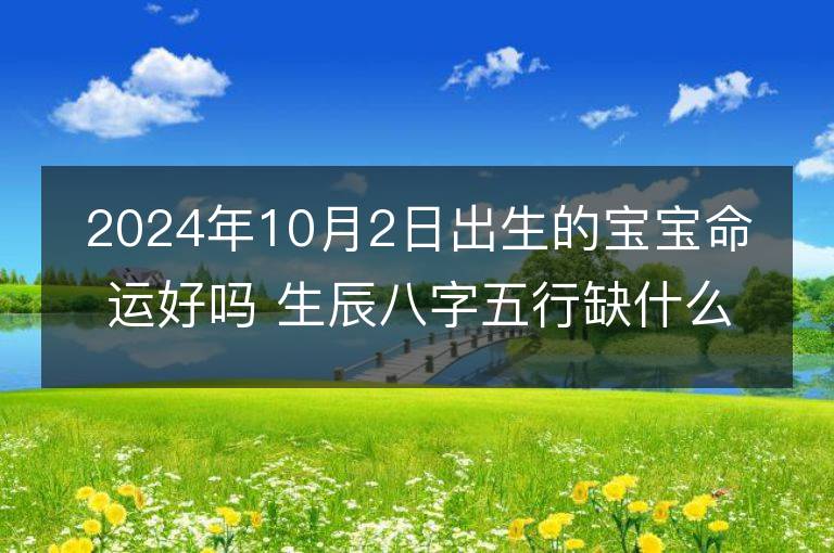 2024年10月2日出生的寶寶命運好嗎 生辰八字五行缺什么