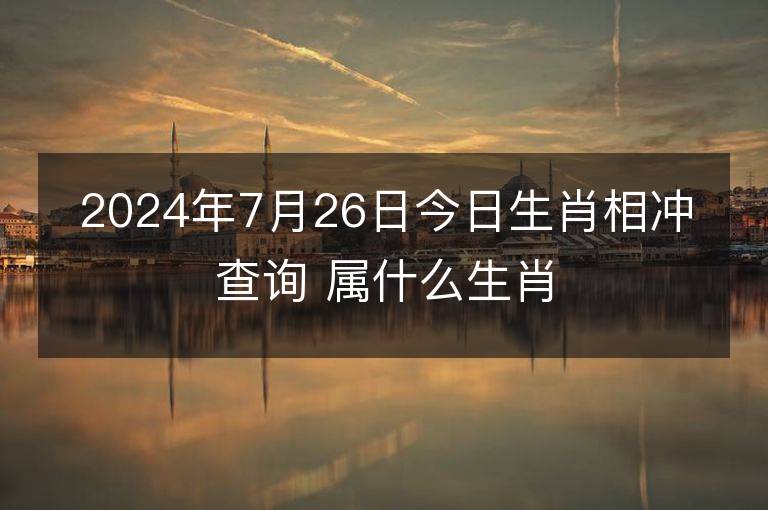 2024年7月26日今日生肖相沖查詢 屬什么生肖