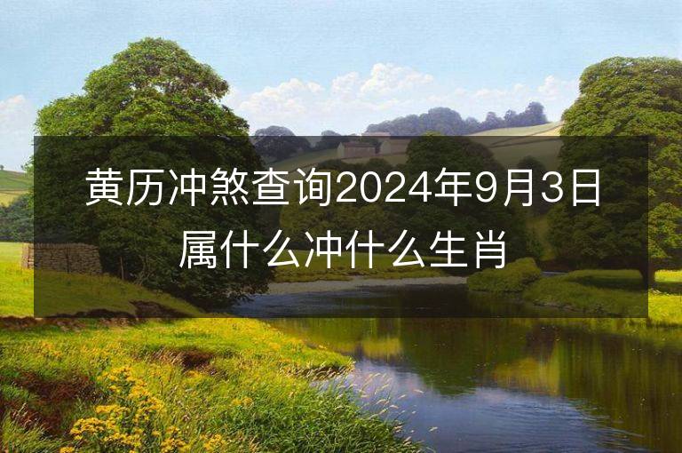 黃歷沖煞查詢2024年9月3日屬什么沖什么生肖