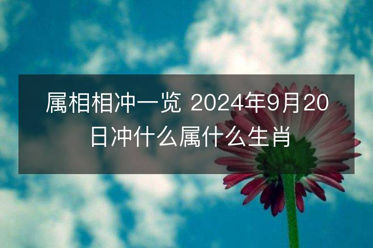 屬相相沖一覽 2024年9月20日沖什么屬什么生肖