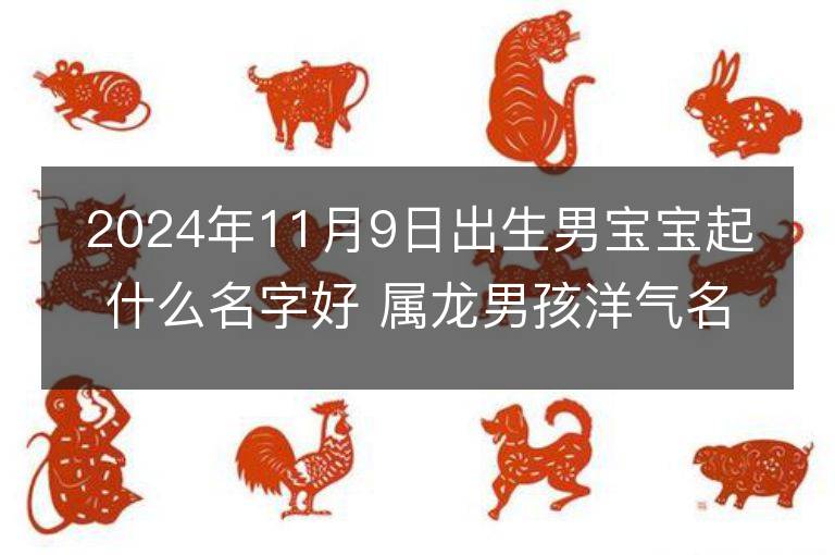 2024年11月9日出生男寶寶起什么名字好 屬龍男孩洋氣名字