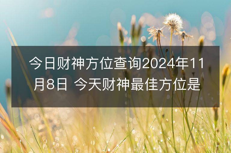 今日財神方位查詢2024年11月8日 今天財神最佳方位是什么位置