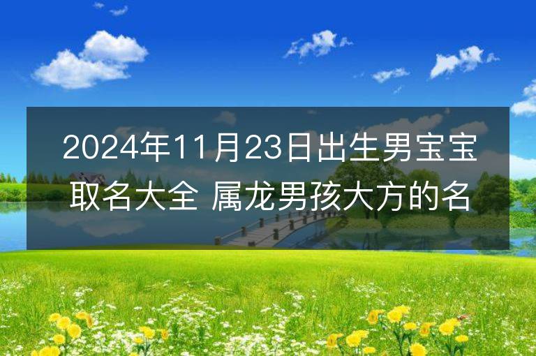 2024年11月23日出生男寶寶取名大全 屬龍男孩大方的名字