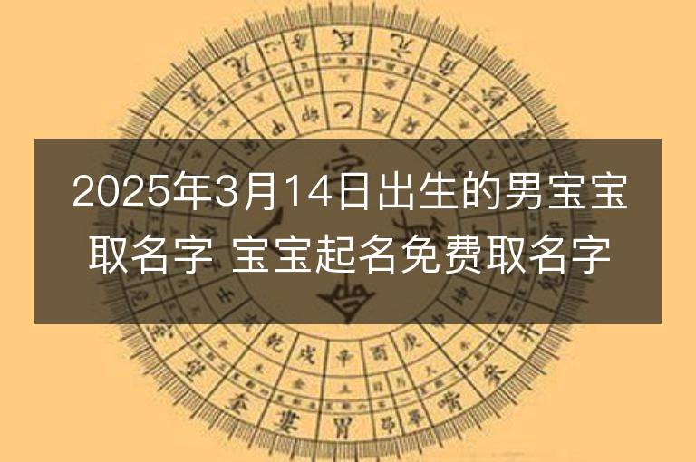 2025年3月14日出生的男寶寶取名字 寶寶起名免費(fèi)取名字大全