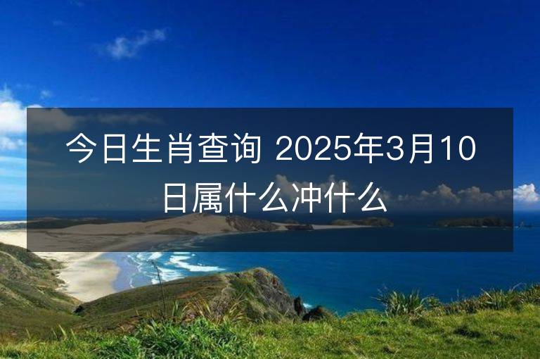 今日生肖查詢 2025年3月10日屬什么沖什么