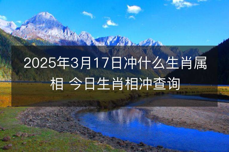 2025年3月17日沖什么生肖屬相 今日生肖相沖查詢