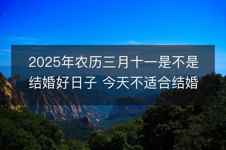 2025年農歷三月十一是不是結婚好日子 今天不適合結婚