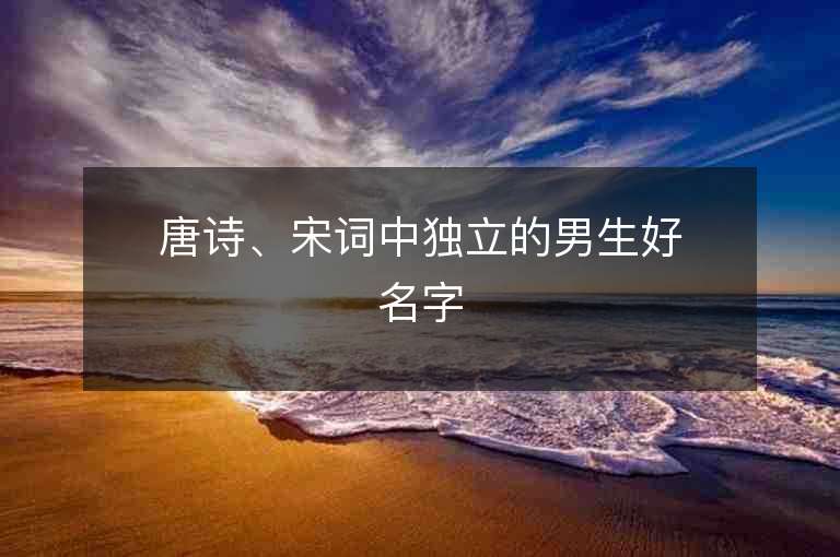 唐詩、宋詞中獨立的男生好名字