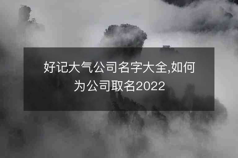 好記大氣公司名字大全,如何為公司取名2022