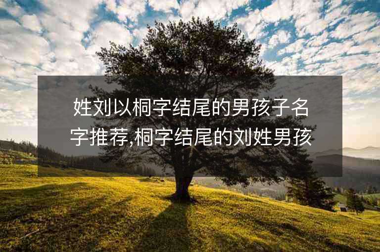 姓劉以桐字結尾的男孩子名字推薦,桐字結尾的劉姓男孩子名字