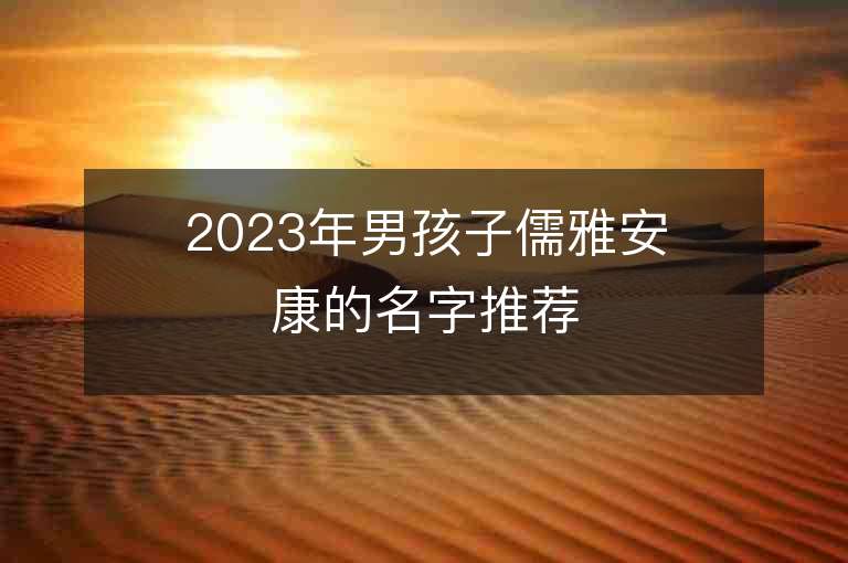 2023年男孩子儒雅安康的名字推薦