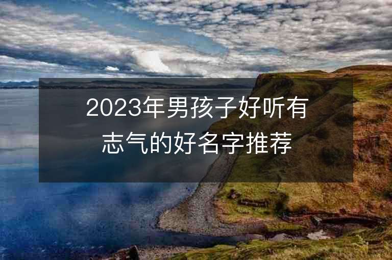 2023年男孩子好聽有志氣的好名字推薦