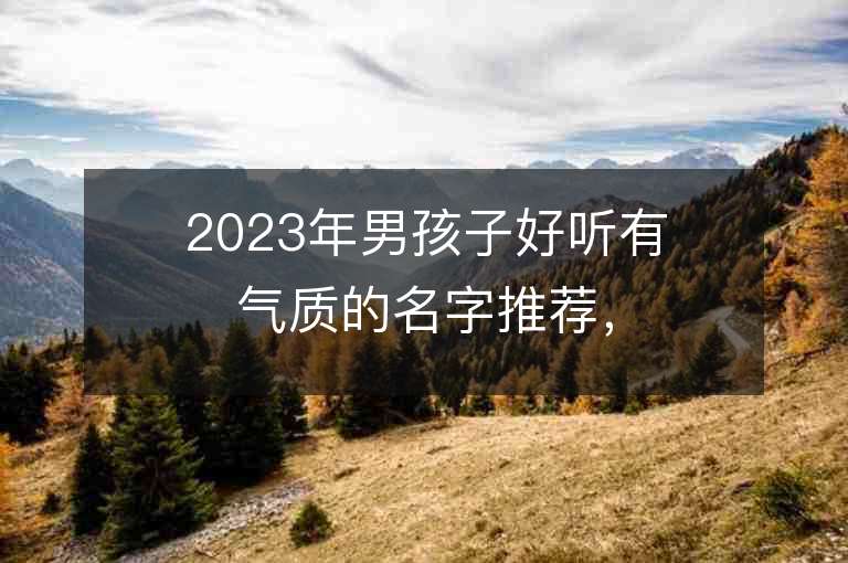 2023年男孩子好聽有氣質的名字推薦，男孩子好聽有氣質的名字2023起名