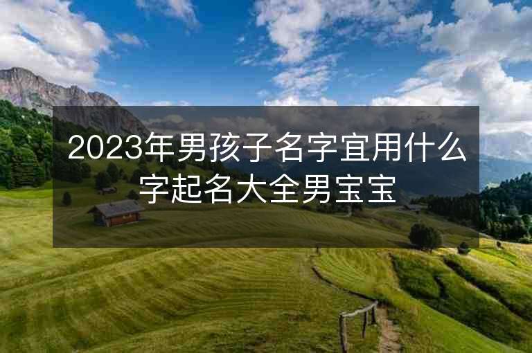 2023年男孩子名字宜用什么字起名大全男寶寶