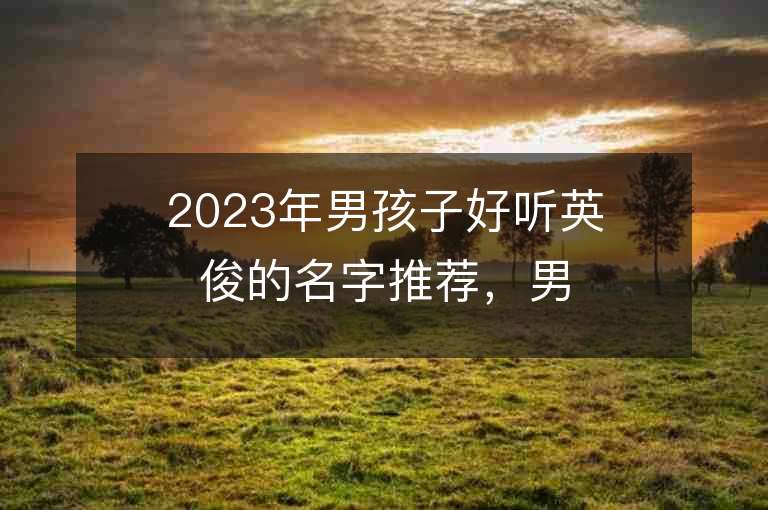 2023年男孩子好聽英俊的名字推薦，男孩子好聽英俊的名字2023起名