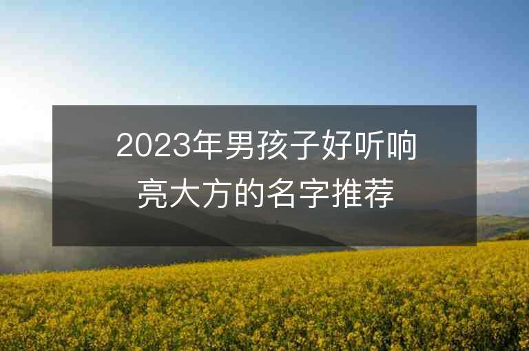 2023年男孩子好聽響亮大方的名字推薦，男孩子好聽響亮大方的名字2023起名