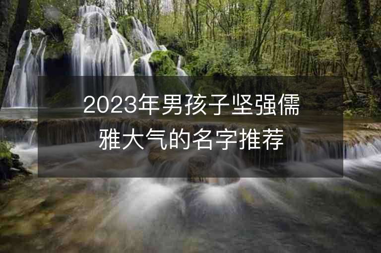 2023年男孩子堅強儒雅大氣的名字推薦，男孩子堅強儒雅大氣的名字2023起名