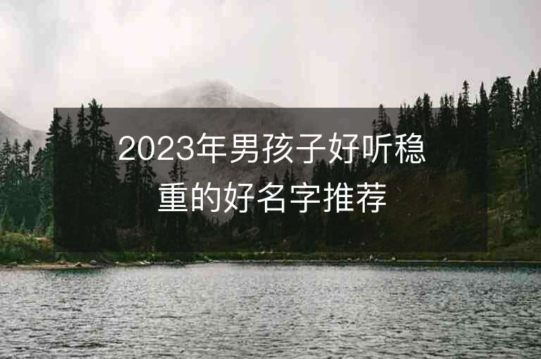 2023年男孩子好聽穩重的好名字推薦