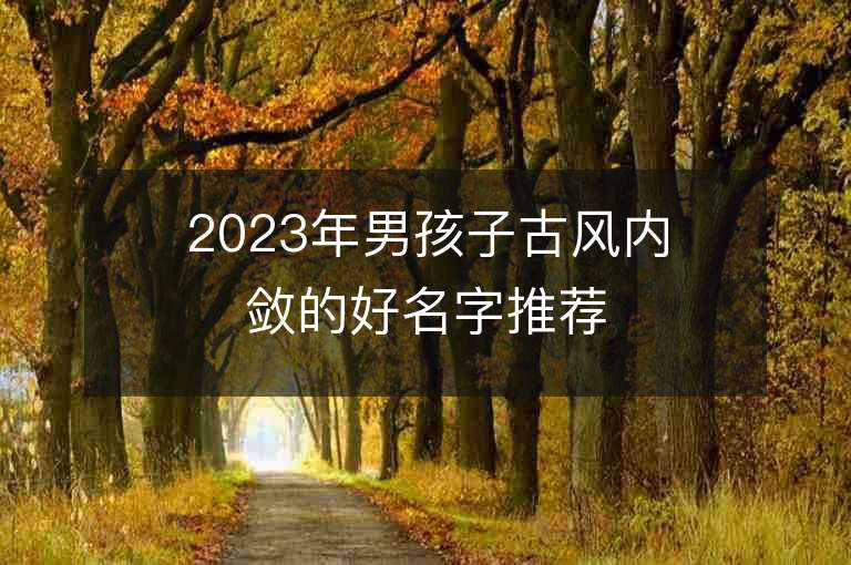 2023年男孩子古風內斂的好名字推薦