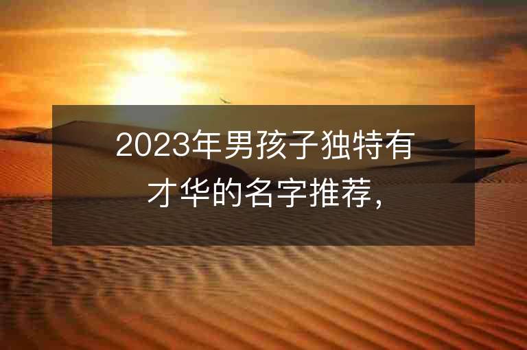 2023年男孩子獨特有才華的名字推薦，男孩子獨特有才華的名字2023起名