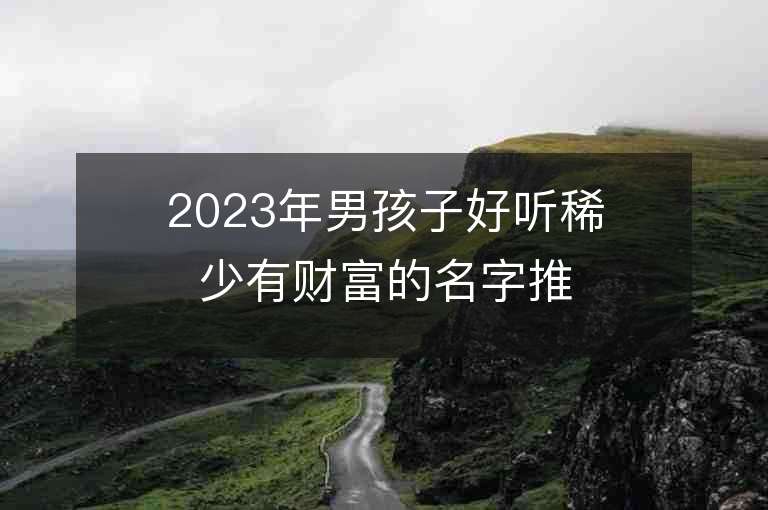 2023年男孩子好聽稀少有財富的名字推薦，男孩子好聽稀少有財富的名字2023起名