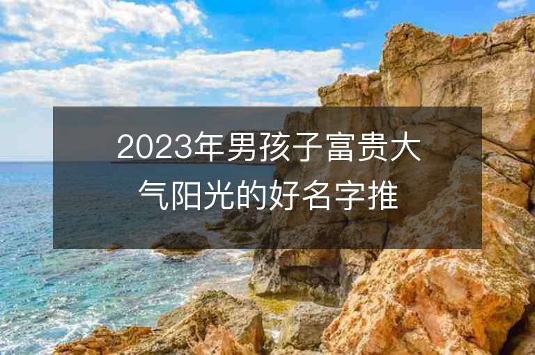 2023年男孩子富貴大氣陽光的好名字推薦