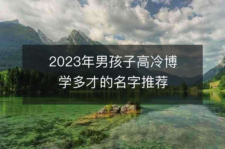 2023年男孩子高冷博學多才的名字推薦，男孩子高冷博學多才的名字2023起名