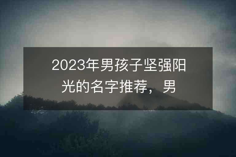 2023年男孩子堅強陽光的名字推薦，男孩子堅強陽光的名字2023起名