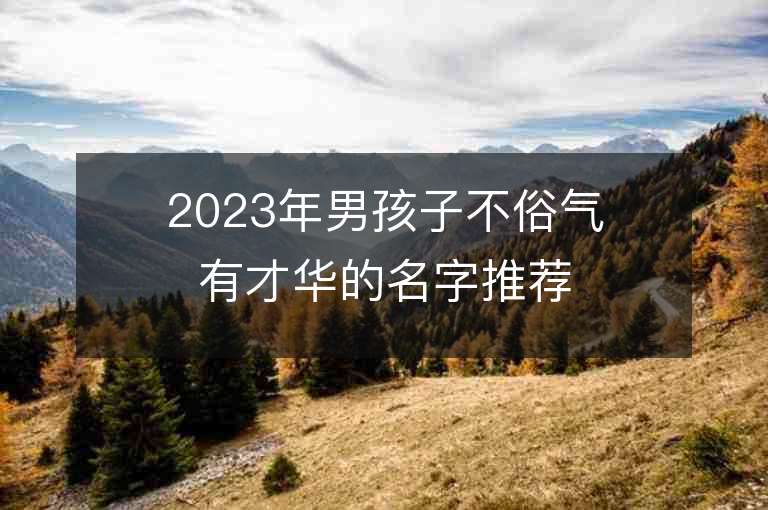 2023年男孩子不俗氣有才華的名字推薦，男孩子不俗氣有才華的名字2023起名