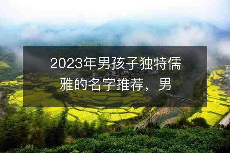 2023年男孩子獨特儒雅的名字推薦，男孩子獨特儒雅的名字2023起名