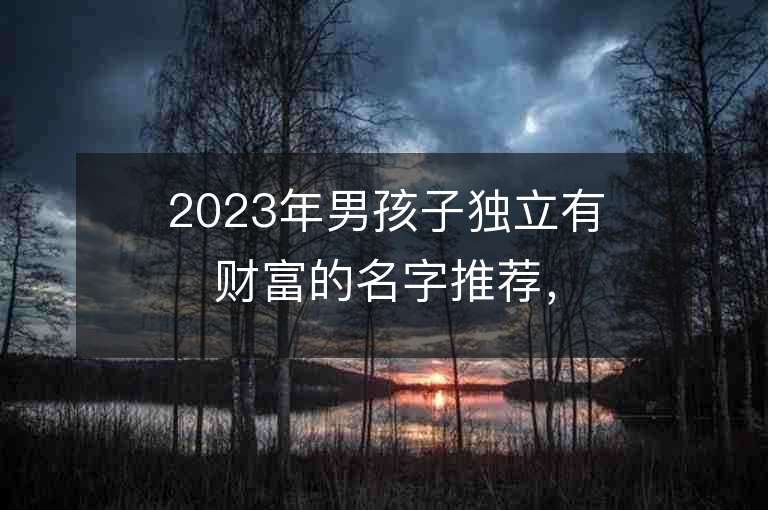 2023年男孩子獨立有財富的名字推薦，男孩子獨立有財富的名字2023起名