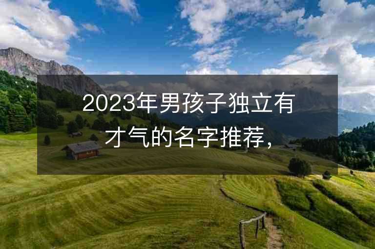 2023年男孩子獨立有才氣的名字推薦，男孩子獨立有才氣的名字2023起名