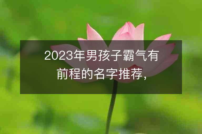 2023年男孩子霸氣有前程的名字推薦，男孩子霸氣有前程的名字2023起名