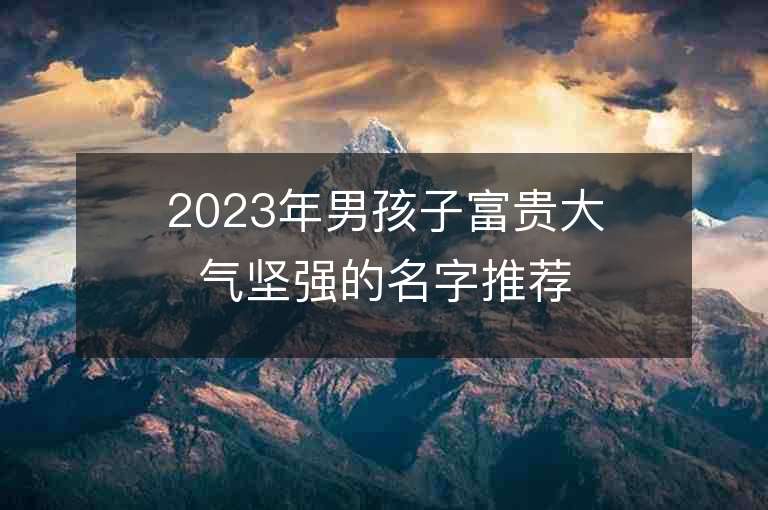 2023年男孩子富貴大氣堅強的名字推薦，男孩子富貴大氣堅強的名字2023起名