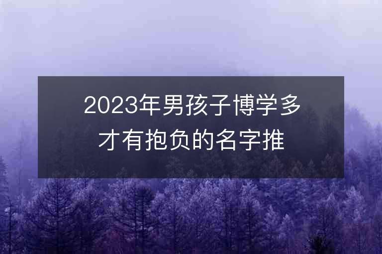 2023年男孩子博學(xué)多才有抱負(fù)的名字推薦，男孩子博學(xué)多才有抱負(fù)的名字2023起名