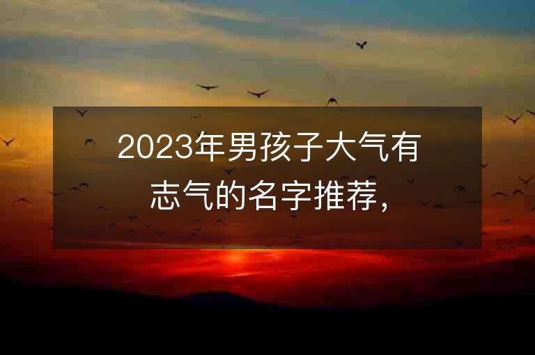 2023年男孩子大氣有志氣的名字推薦，男孩子大氣有志氣的名字2023起名