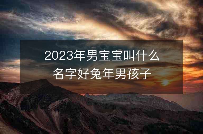 2023年男寶寶叫什么名字好兔年男孩子取名小技巧