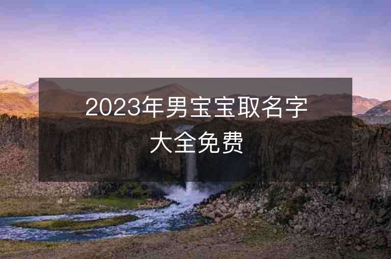 2023年男寶寶取名字大全免費