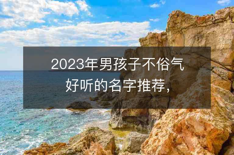 2023年男孩子不俗氣好聽的名字推薦，男孩子不俗氣好聽的名字2023起名