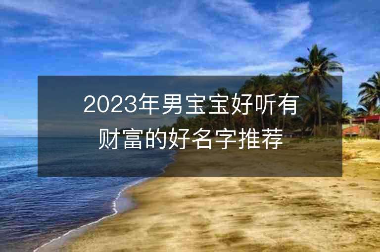 2023年男寶寶好聽有財富的好名字推薦