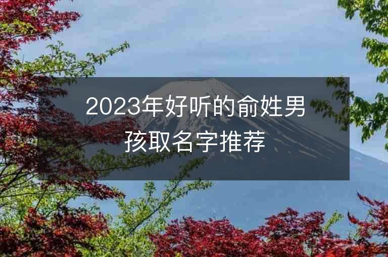 2023年好聽的俞姓男孩取名字推薦